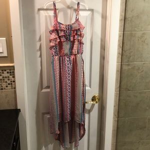 dress with (extractable) braided brown belt